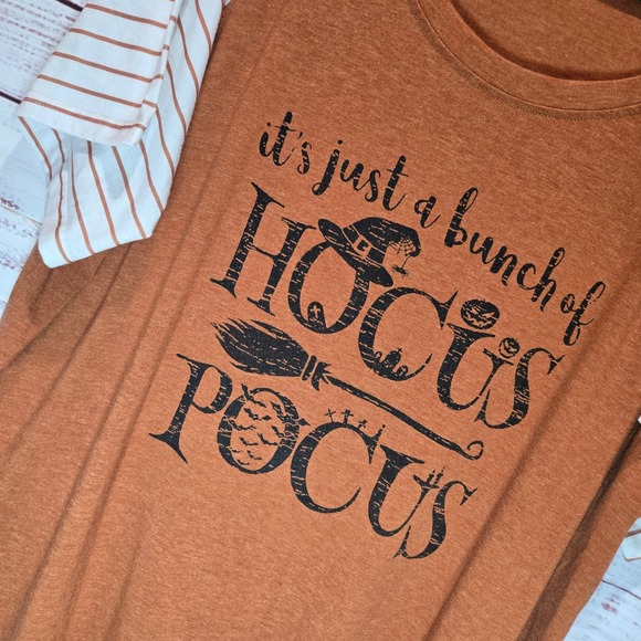 Womens 4XL Orange Hocus Pocus Graphic Raglan Tee Shirt - Picture 2 of 6